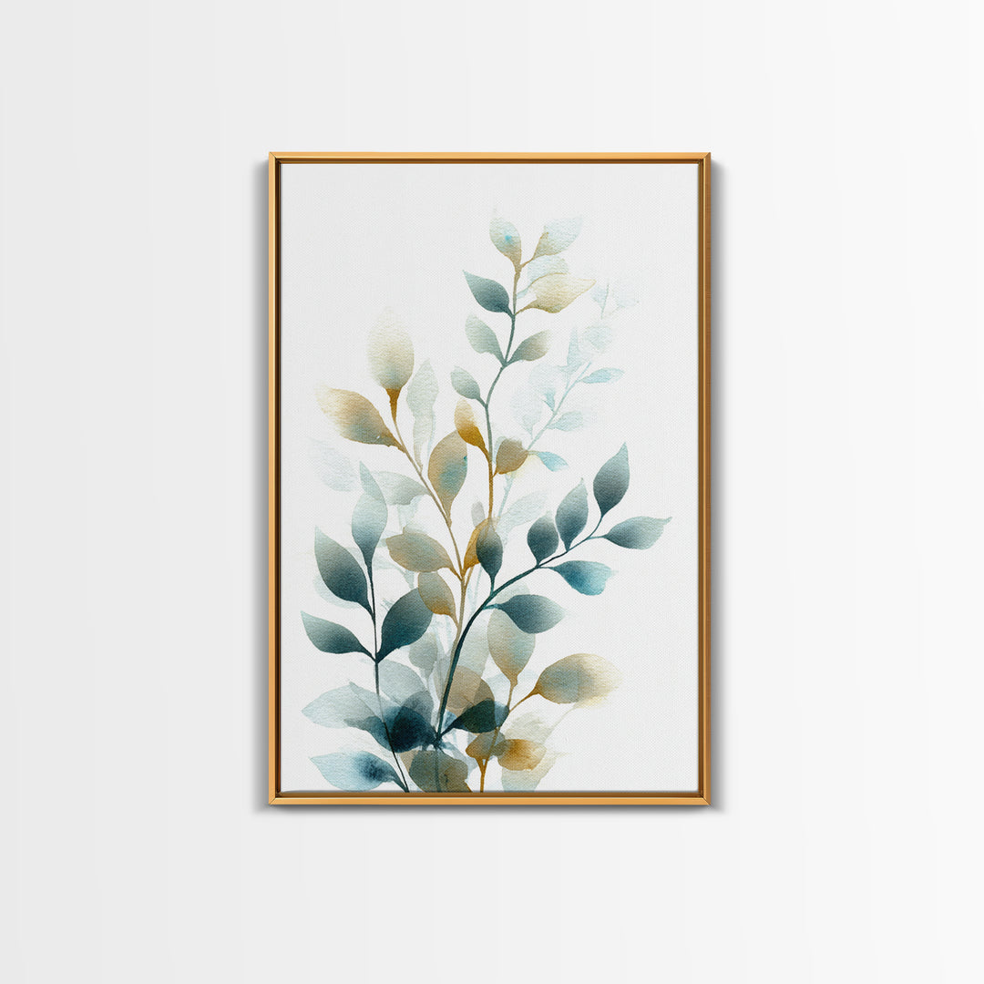 Neutral Botanical Branch Framed Canvas Print, Waiting Room Art, Bauhaus Print, Waiting Room Decor, Calm, Dental Office Decor, WRA-2x3-83