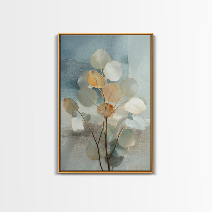 Clean Eucalyptus Leaf Study Framed Canvas Print, Waiting Room Art, Living Room Wall Art, Waiting Room Decor, Watercolor Art, WRA-2x3-97