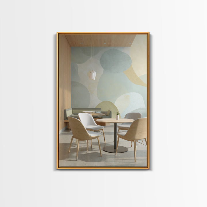 Pastel Rainbow Shapes for Pediatric Spaces Framed Canvas Print, Waiting Room Art, Waiting Room Decor, Abstract Art, Calm, WRA-2x3-98