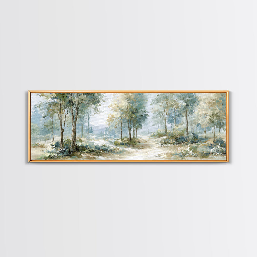Misty Forest Path Canvas Print, Waiting Room Art, Gallery Decor, Waiting Room Decor, Fine Art, Calm, Contemporary Art, WRA-3x1-3