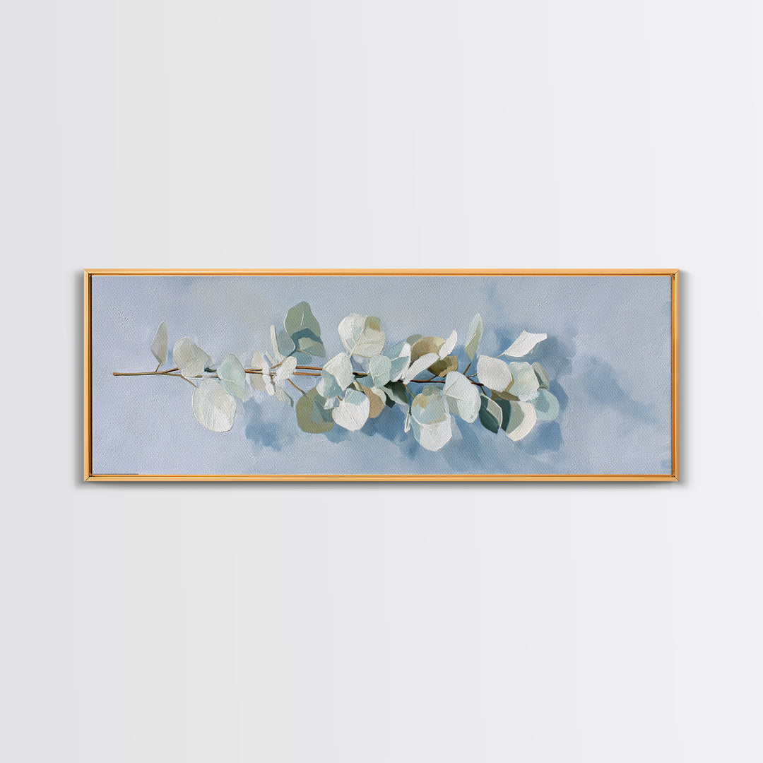 Clean Eucalyptus Leaf Study Canvas Print, Waiting Room Art, Minimalist Wall Art, Waiting Room Decor, Oil Painting, Calm, WRA-3x1-33