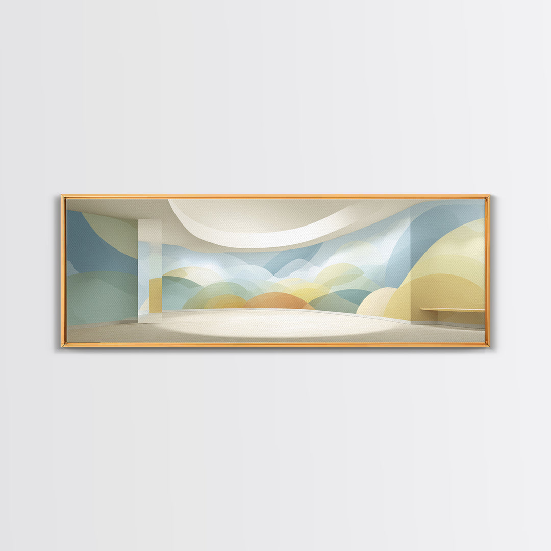 Pastel Rainbow Shapes for Pediatric Spaces Canvas Print, Waiting Room Art, Abstract Art, Waiting Room Decor, Fine Art, Calm, WRA-3x1-34