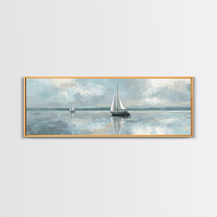 Quiet Sailboat on Calm Water Canvas Print, Waiting Room Art, Art Print, Waiting Room Decor, Fine Art, Calm, Abstract Art, WRA-3x1-35
