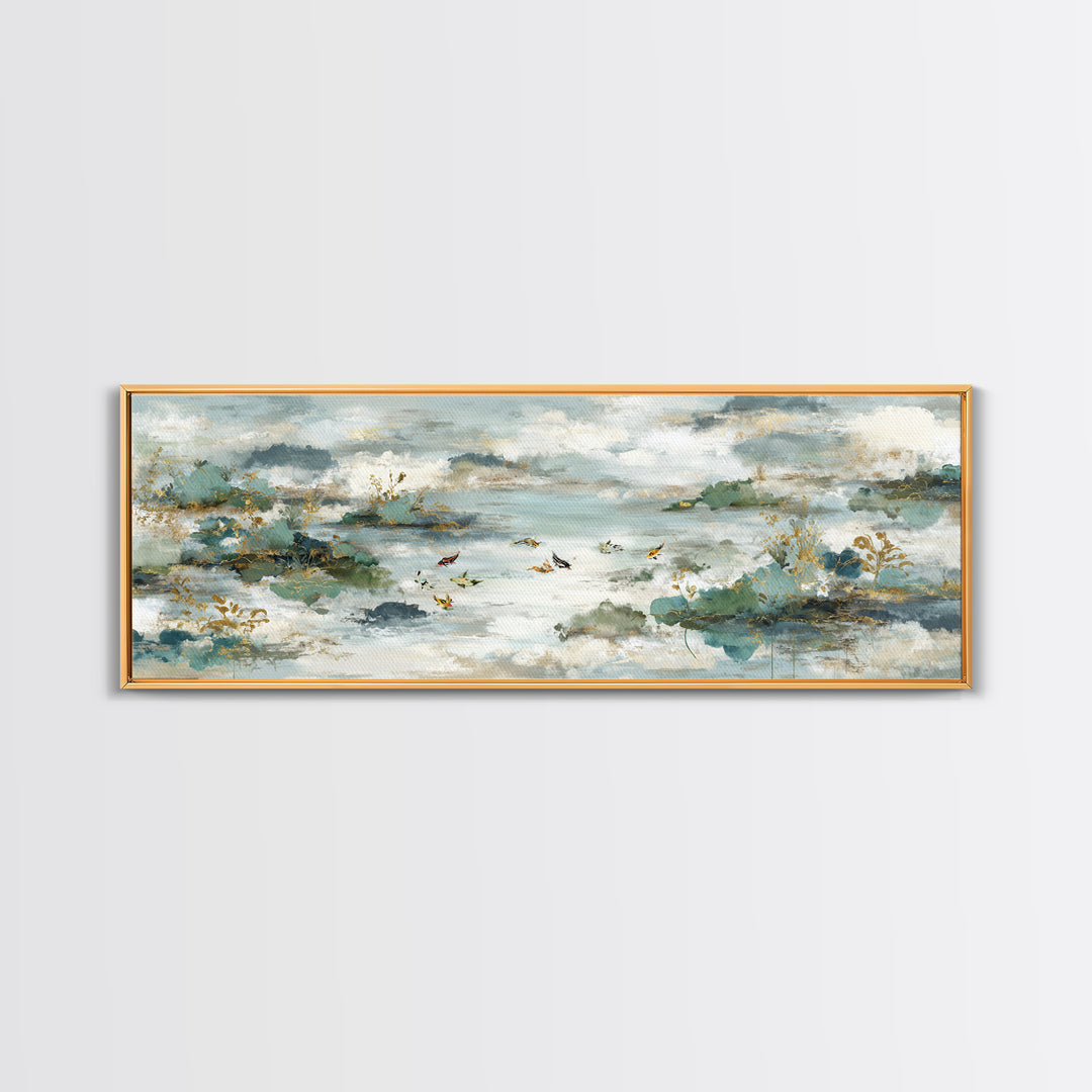 Gentle Koi Fish Canvas Print, Waiting Room Art, Bedroom Decor, Waiting Room Decor, Fine Art, Calm, Abstract, Digital Art Print, WRA-3x1-38