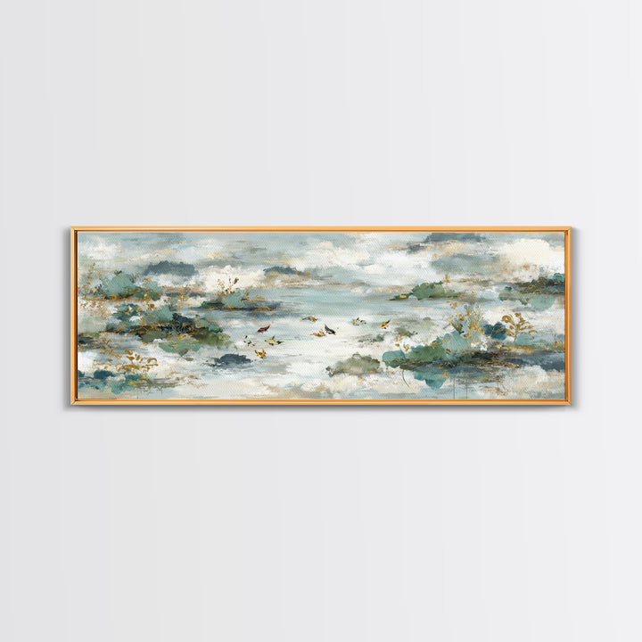 Gentle Koi Fish Canvas Print, Waiting Room Art, Bedroom Decor, Waiting Room Decor, Fine Art, Calm, Abstract, Digital Art Print, WRA-3x1-38