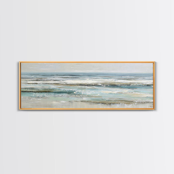 Coastal Horizon with Pale Sand and Water Canvas Print, Waiting Room Art, Landscape, Waiting Room Decor, Fine Art, Calm, WRA-3x1-49