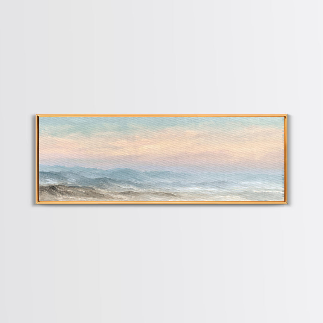 Warm Desert Sunrise Framed Canvas Print, Waiting Room Art, Printable Art, Waiting Room Decor, Watercolor Art, Calm, WRA-3x1-5