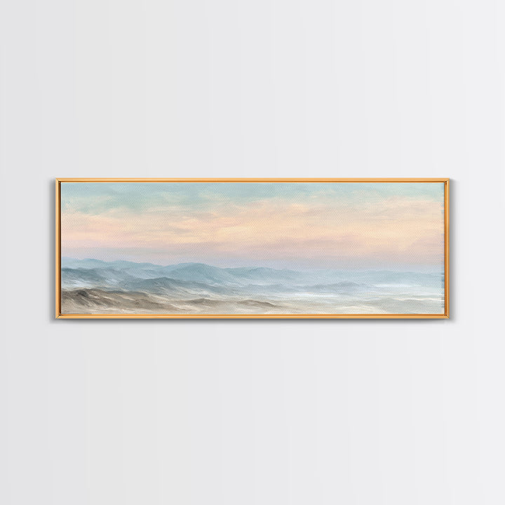 Warm Desert Sunrise Framed Canvas Print, Waiting Room Art, Printable Art, Waiting Room Decor, Watercolor Art, Calm, WRA-3x1-5