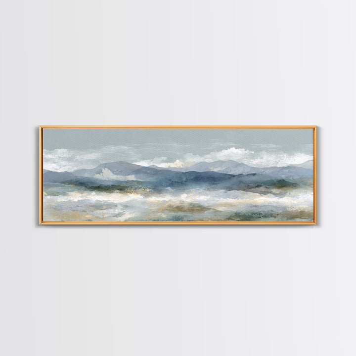 Simple Mountain Layers Canvas Print, Waiting Room Art, Dog Wall Art, Waiting Room Decor, Calm, Boho Decor, Luxury Decor, WRA-3x1-54