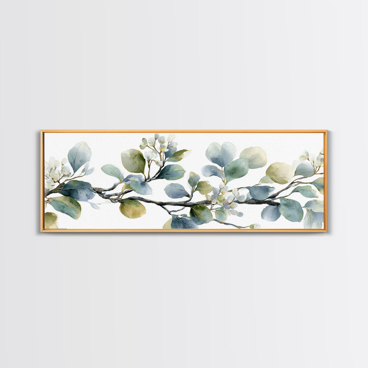 Neutral Botanical Branch Framed Canvas Print, Waiting Room Art, Bedroom Decor, Waiting Room Decor, Fine Art, Calm, Abstract, WRA-3x1-67