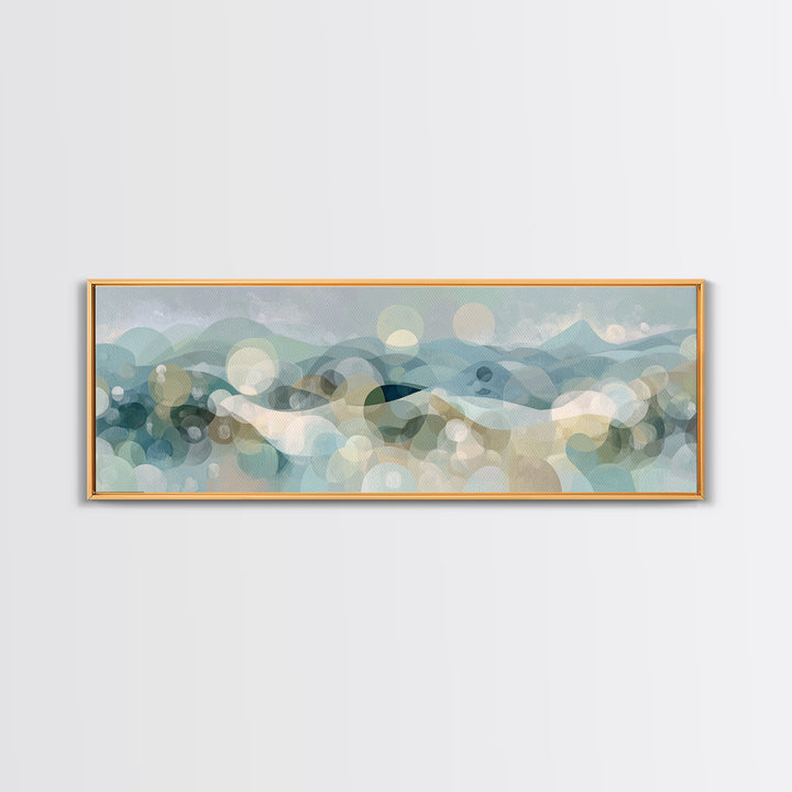 Abstract Circles Suggesting Calm Movement Framed Canvas Print, Waiting Room Art, Office Wall Decor, Waiting Room Decor, Calm, WRA-3x1-74