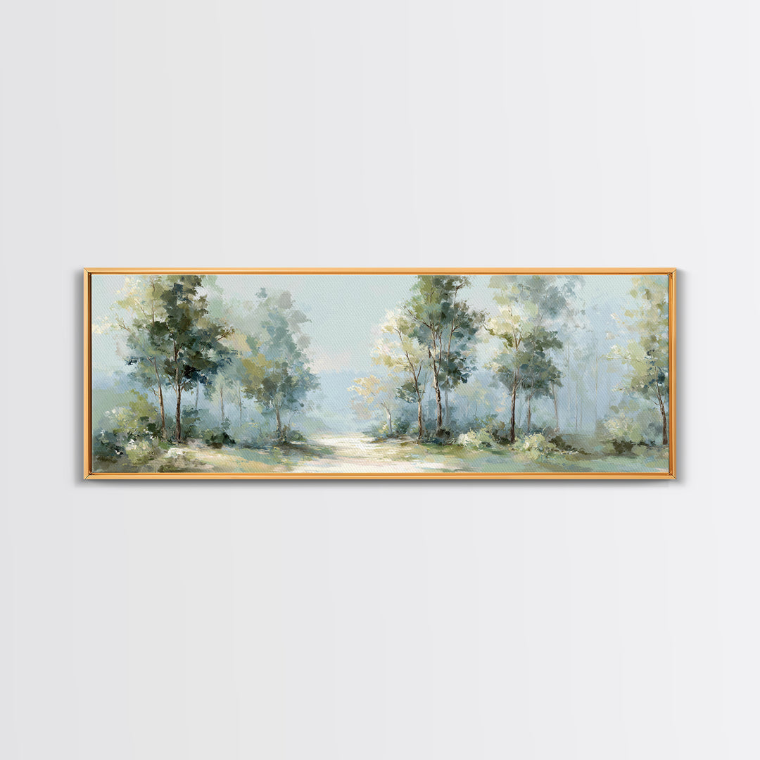 Misty Forest Path Canvas Print, Waiting Room Art, Office Wall Art, Waiting Room Decor, Fine Art, Calm, Dental Wall Art, WRA-3x1-75