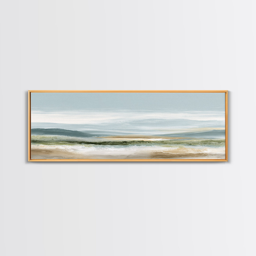 Calming Landscape with Open Sky and Gentle Framed Canvas Print, Waiting Room Art, Fine Art, Waiting Room Decor, Calm, WRA-3x1-89