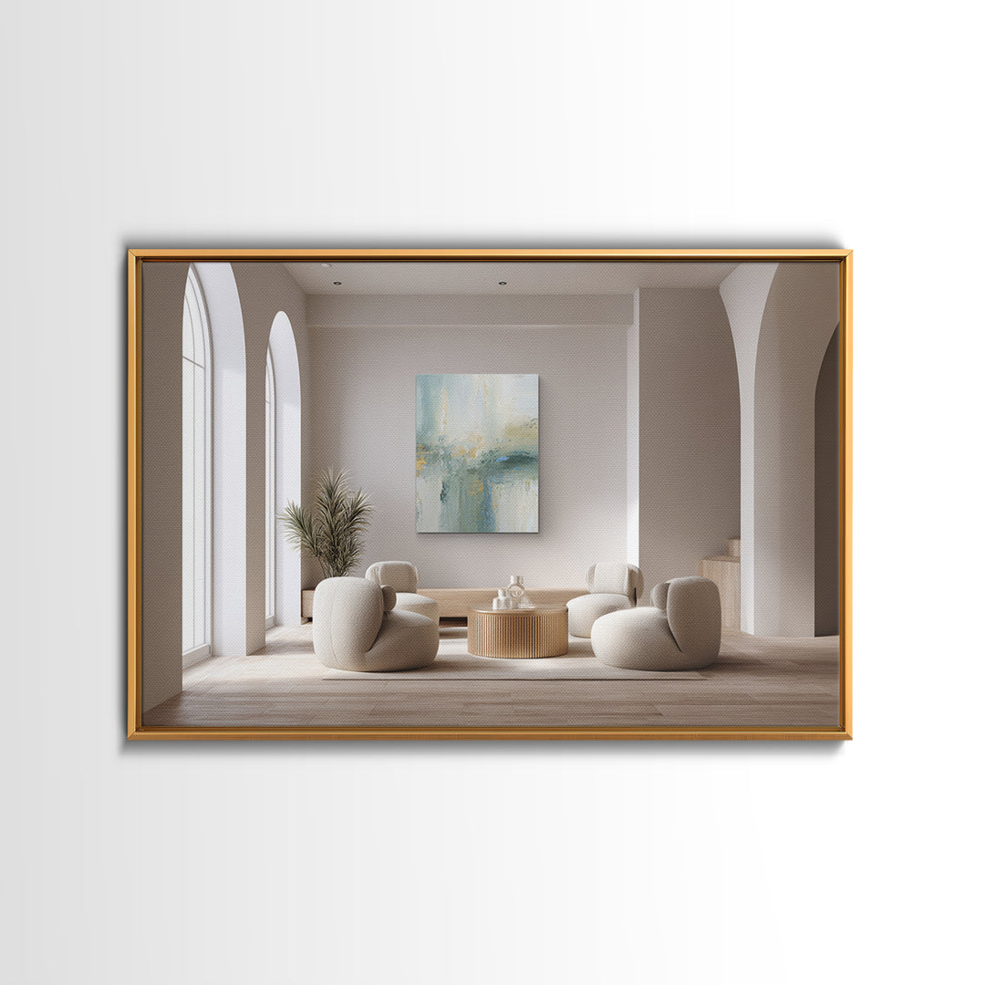Modern Neutral Arch Abstraction Canvas Print, Waiting Room Art, Floral Wall Art, Waiting Room Decor, Abstract Art, Calm, WRA-3x2-1