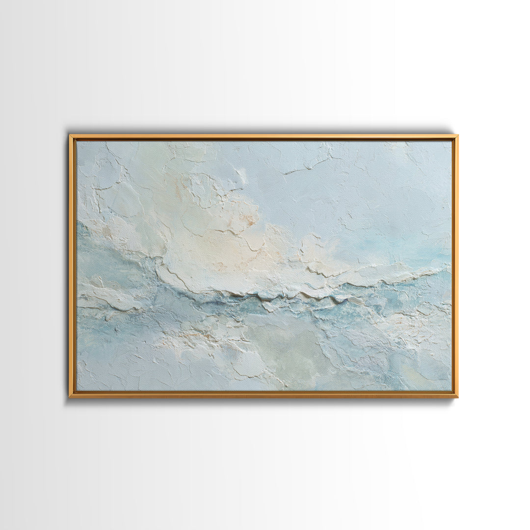 Light Marble Texture Abstract Framed Canvas Print, Waiting Room Art, Wall Sculpture, Waiting Room Decor, Abstract Art, Calm, WRA-3x2-28
