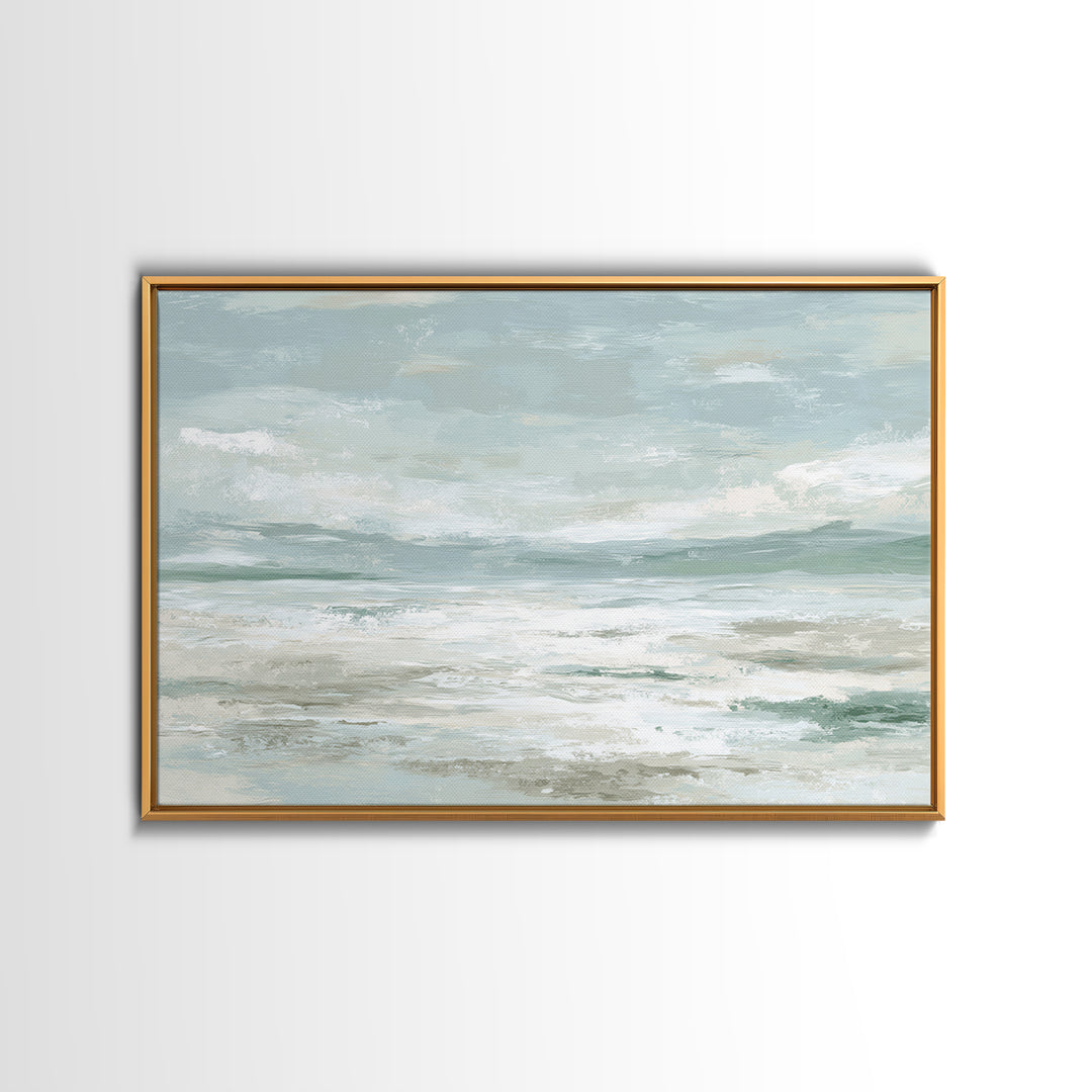 Coastal Horizon with Pale Sand and Water Canvas Print, Waiting Room Art, Digital Art Print, Waiting Room Decor, Fine Art, Calm, WRA-3x2-37