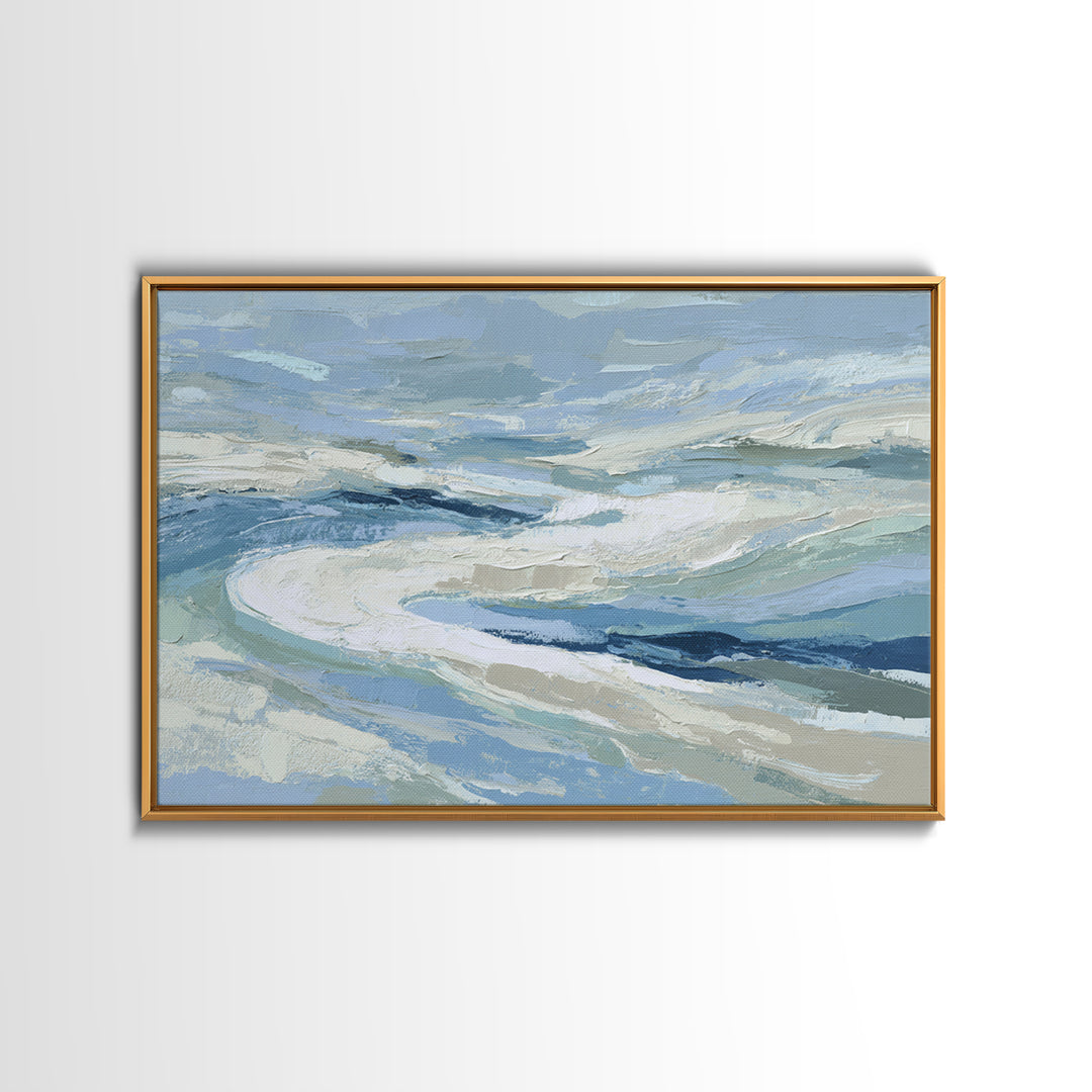 Soft Abstract Waves Framed Canvas Print, Waiting Room Art, Wall Sculpture, Waiting Room Decor, Fine Art, Calm, Dog Wall Art, WRA-3x2-6