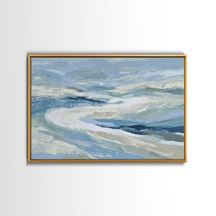 Soft Abstract Waves Framed Canvas Print, Waiting Room Art, Wall Sculpture, Waiting Room Decor, Fine Art, Calm, Dog Wall Art, WRA-3x2-6
