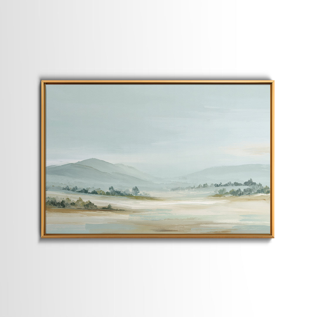 Calming Landscape with Open Sky and Gentle Framed Canvas Print, Waiting Room Art, Gallery Decor, Waiting Room Decor, Calm, WRA-3x2-77