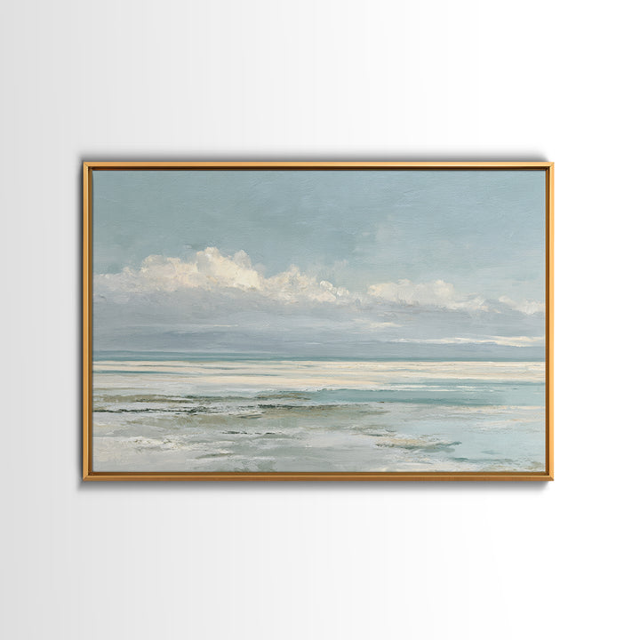 Coastal Horizon with Pale Sand and Water Canvas Print, Waiting Room Art, Dental Office Decor, Waiting Room Decor, Calm, WRA-3x2-85