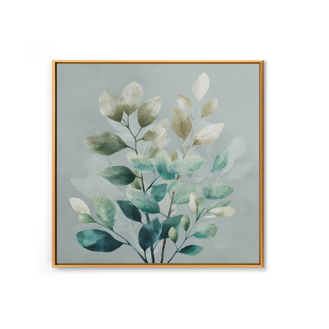 Sage Green Botanical Branch Study Canvas Print, Yoga Studio Art, Spiritual Wall Art, Yoga Studio Decor, Fine Art, Balance, YSA-1x1-17