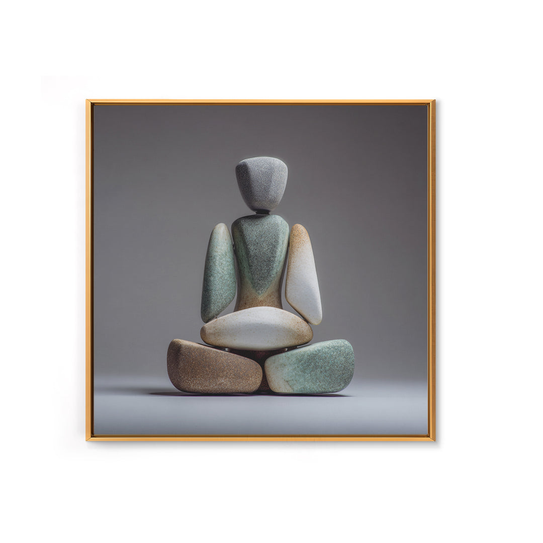 Seated Meditation Figure Canvas Print, Yoga Studio Art, Neutral Decor, Yoga Studio Decor, Oil Painting, Balance, Home Decor, YSA-1x1-49
