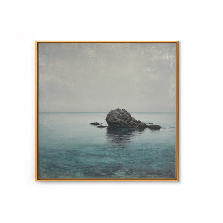 Ocean Horizon with Meditative Stillness Framed Canvas Print, Yoga Studio Art, Mandala Wall Art, Yoga Studio Decor, Balance, YSA-1x1-64
