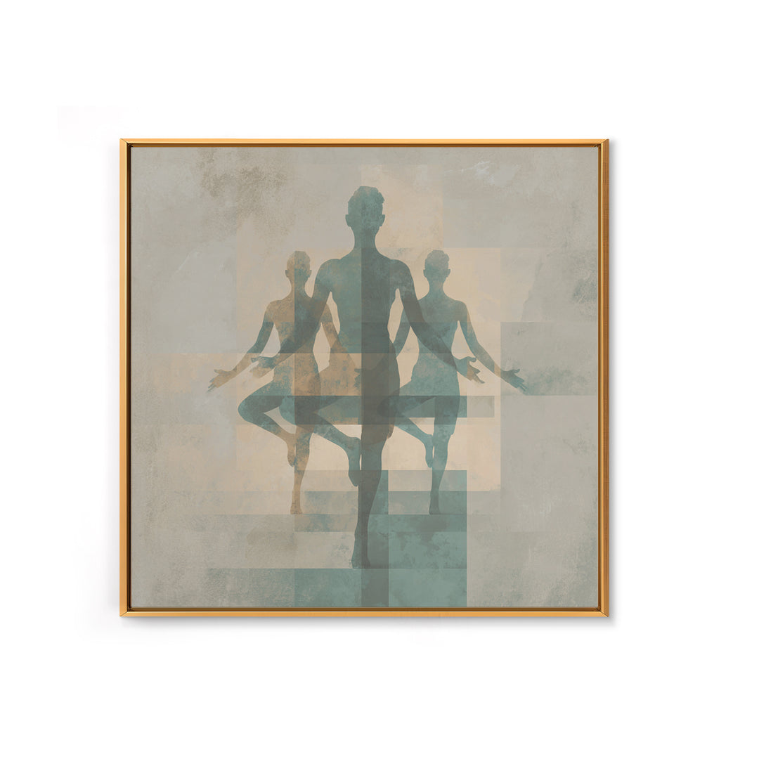 Sun Salutation Silhouette Sequence Without Text Canvas Print, Yoga Studio Art, Wall Art Print, Yoga Studio Decor, Balance, YSA-1x1-8