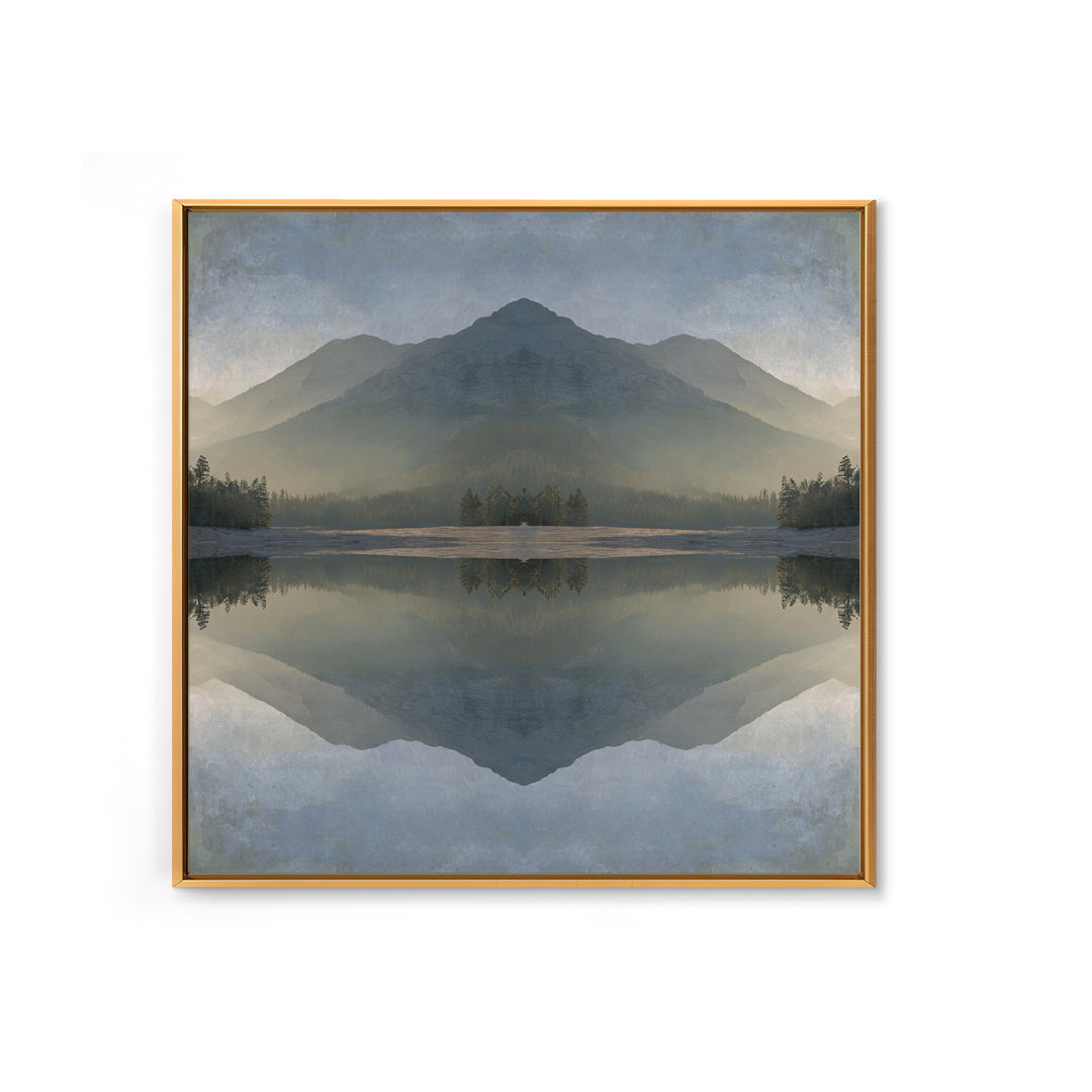 Sunrise Mountain Lake Reflection Canvas Print, Yoga Studio Art, Southwest Decor, Yoga Studio Decor, Fine Art, Balance, YSA-1x1-92
