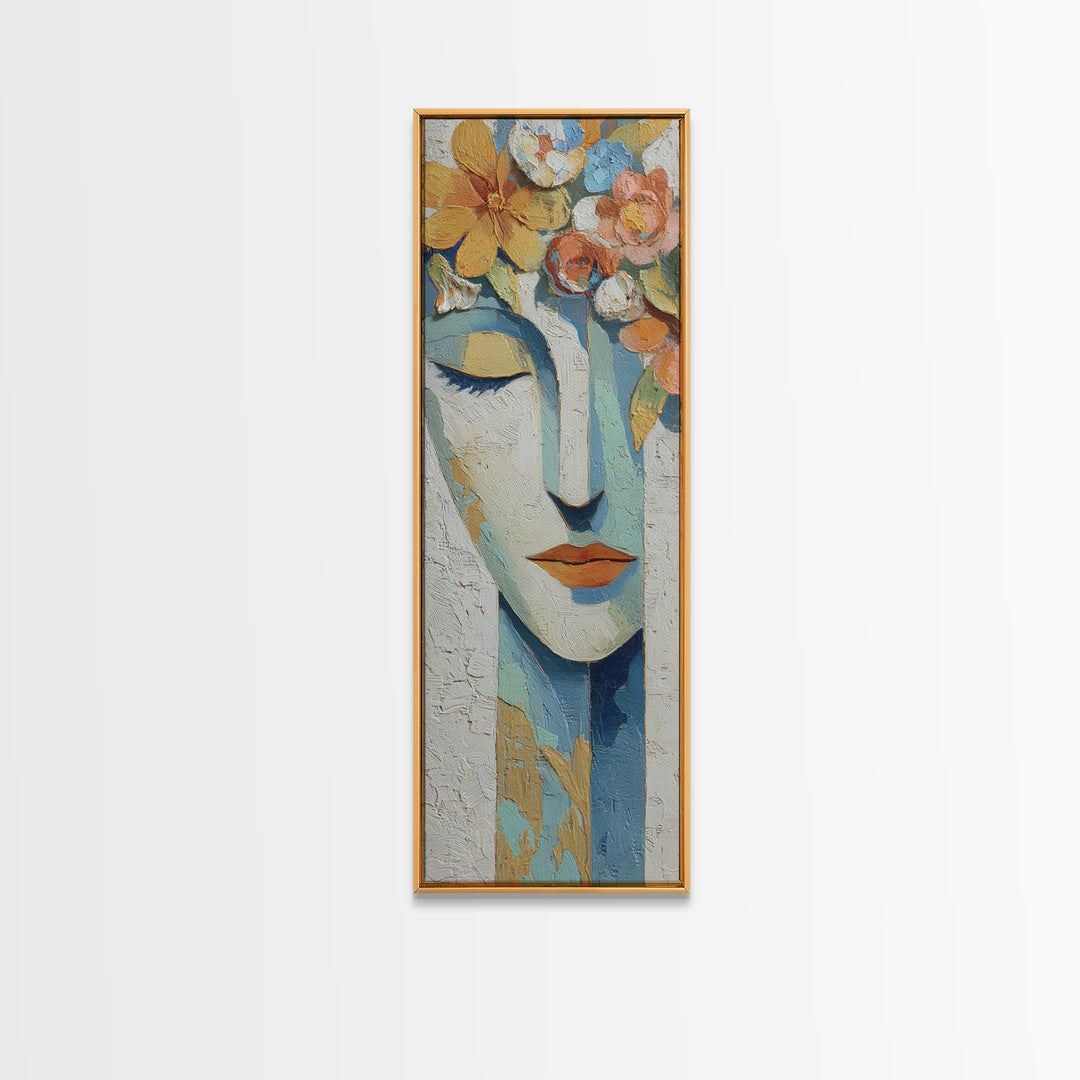 Closed Eye Face Canvas Print, Yoga Studio Art, Yoga Studio Decor, Watercolor Art, Balance, Wall Art Printable, YSA-1x3-25