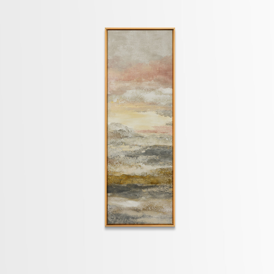 Mandala in Soft Earth Tones Framed Canvas Print, Yoga Studio Art, Boho Decor, Yoga Studio Decor, Oil Painting, Balance, YSA-1x3-45