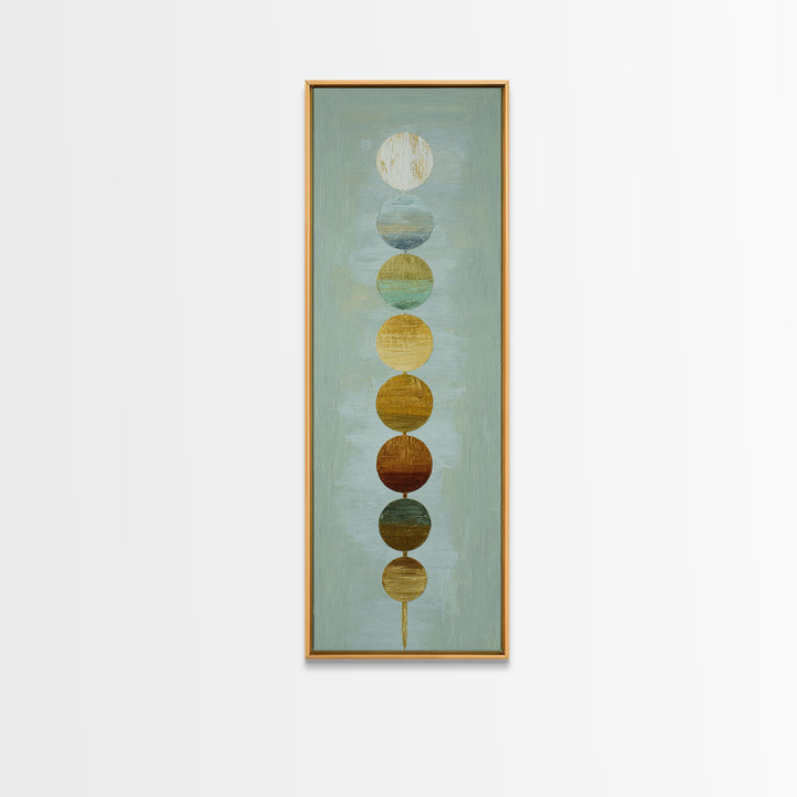 Chakra Color Circles Framed Canvas Print, Yoga Studio Art, Boho Wall Hanging, Yoga Studio Decor, Fine Art, Balance, YSA-1x3-50