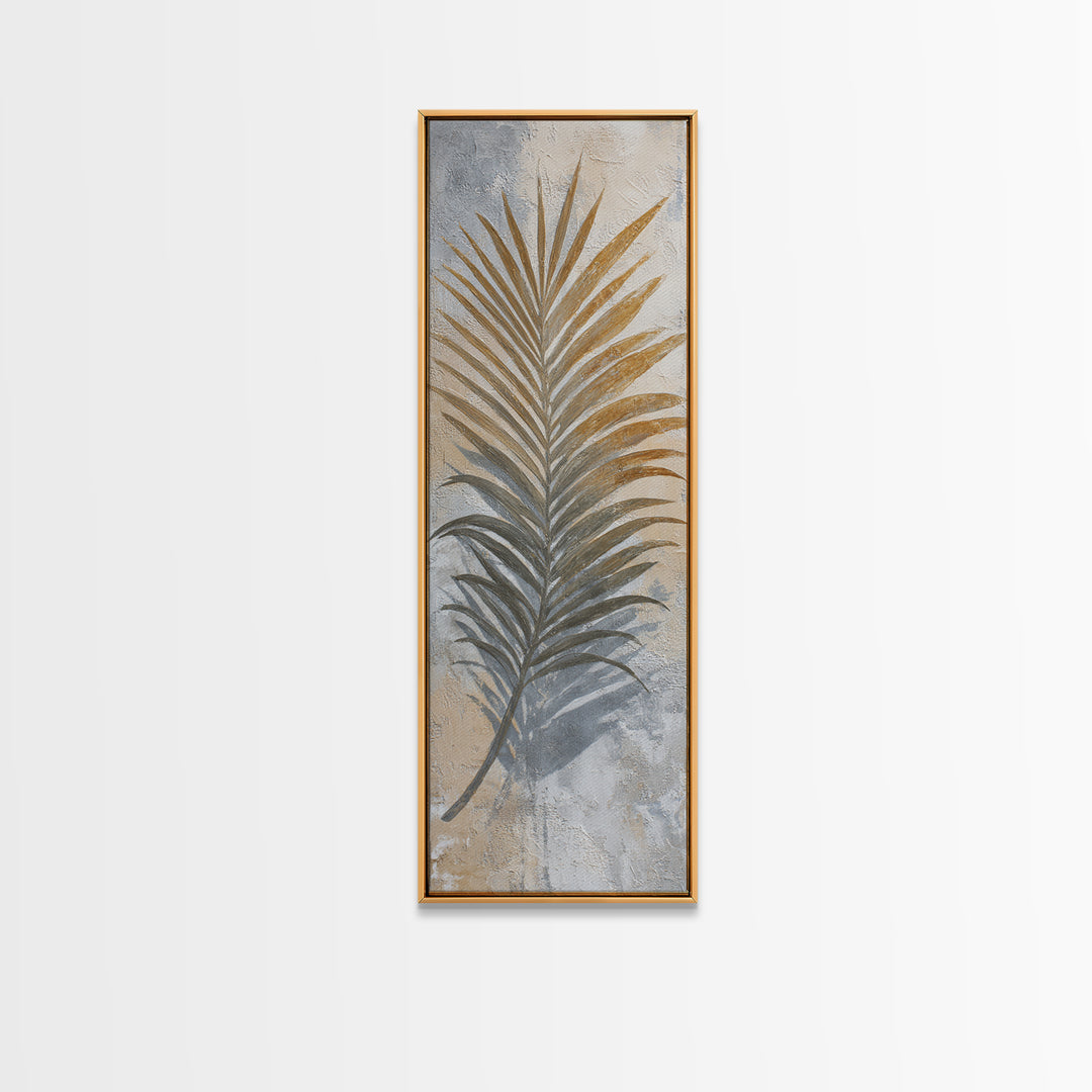 Gentle Palm Leaf Shadow on Plaster Canvas Print, Yoga Studio Art, Printable Wall Art, Yoga Studio Decor, Fine Art, Balance, YSA-1x3-60