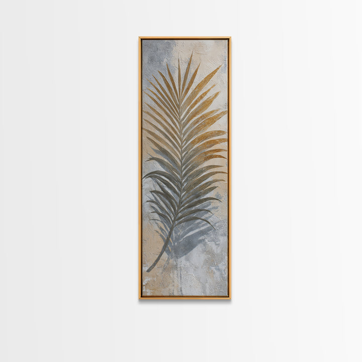Gentle Palm Leaf Shadow on Plaster Canvas Print, Yoga Studio Art, Printable Wall Art, Yoga Studio Decor, Fine Art, Balance, YSA-1x3-60
