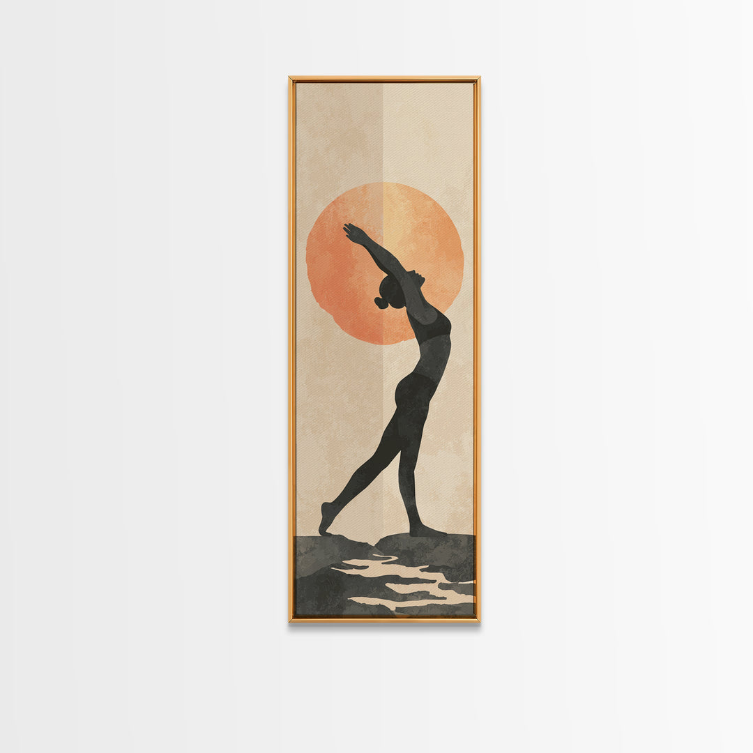 Sun Salutation Silhouette Sequence Without Text Canvas Print, Yoga Studio Art, Nature Prints, Yoga Studio Decor, Balance, YSA-1x3-92