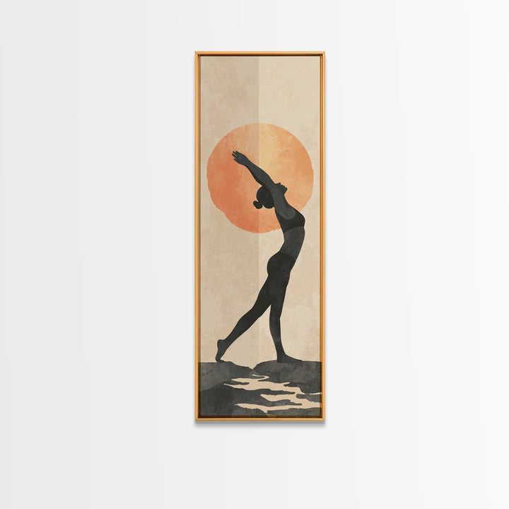 Sun Salutation Silhouette Sequence Without Text Canvas Print, Yoga Studio Art, Nature Prints, Yoga Studio Decor, Balance, YSA-1x3-92
