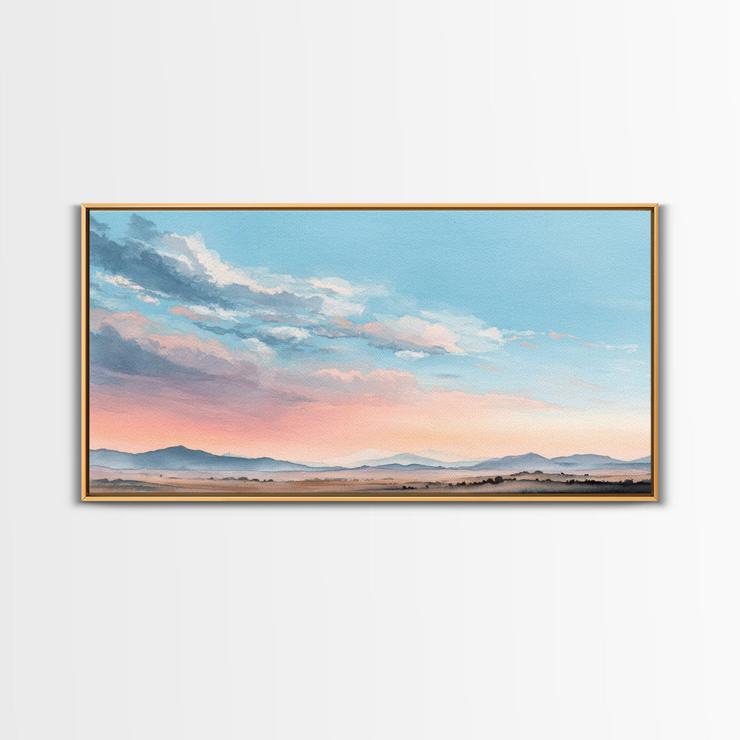 Peaceful Desert Horizon Canvas Print, Yoga Studio Art, Contemporary Art, Yoga Studio Decor, Balance, African American Art, YSA-2x1-32