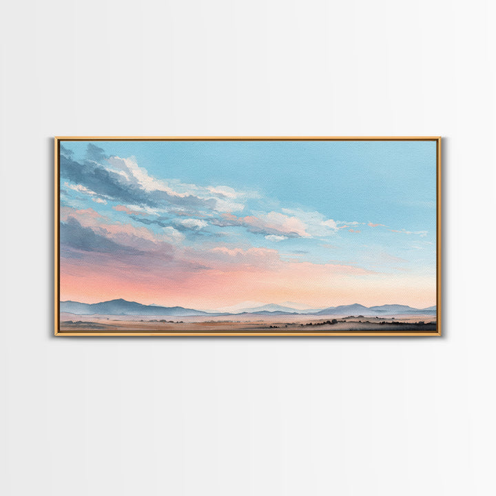 Peaceful Desert Horizon Canvas Print, Yoga Studio Art, Contemporary Art, Yoga Studio Decor, Balance, African American Art, YSA-2x1-32