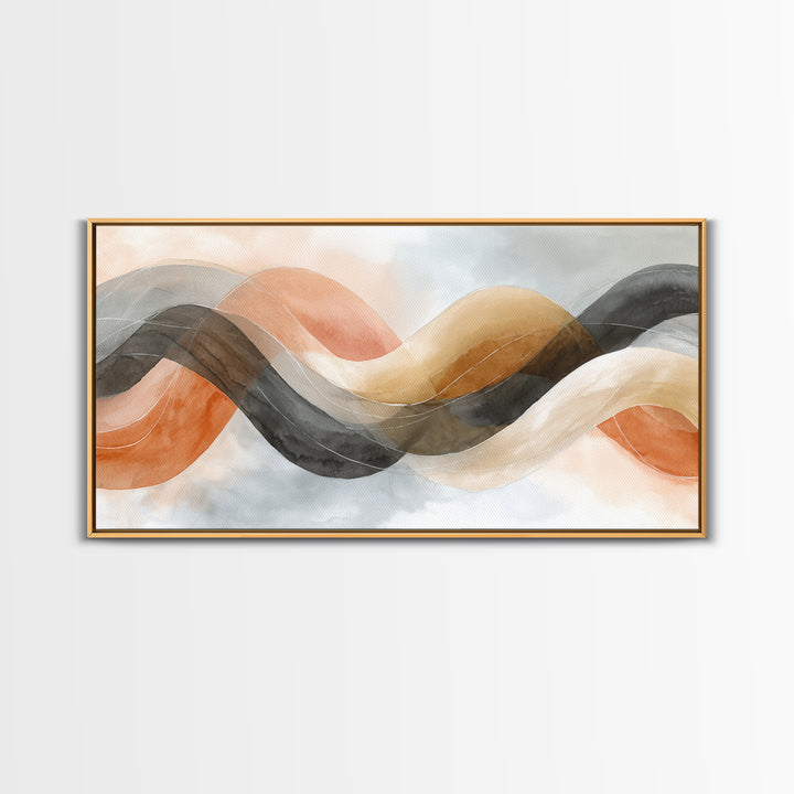 Incense Smoke Forming Abstract Curves Canvas Print, Yoga Studio Art, Contemporary Art, Yoga Studio Decor, Abstract Art, Balance, YSA-2x1-41