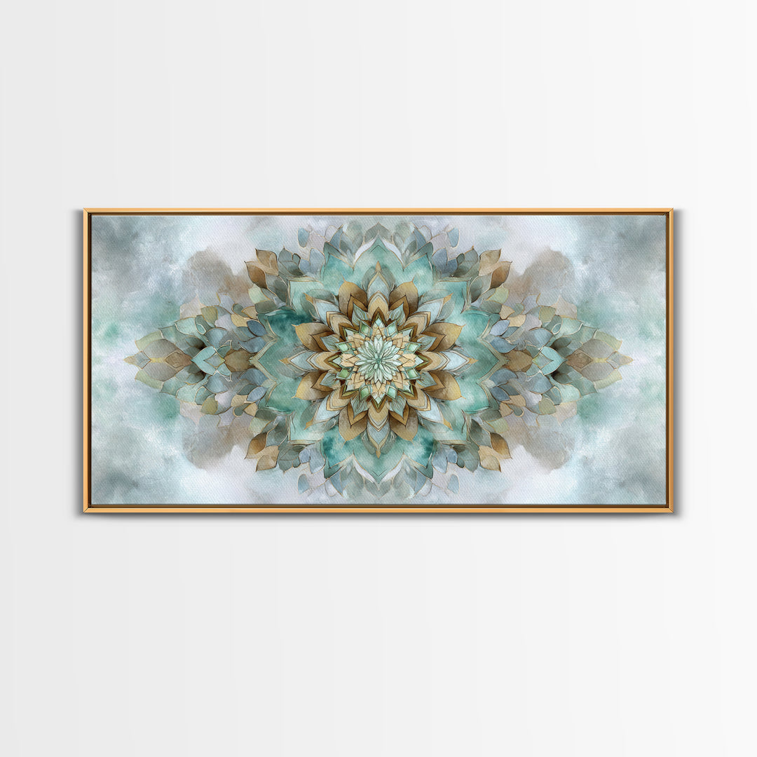 Mandala in Soft Earth Tones Canvas Print, Yoga Studio Art, Wall Art Print, Yoga Studio Decor, Oil Painting, Balance, Yoga Gift, YSA-2x1-77