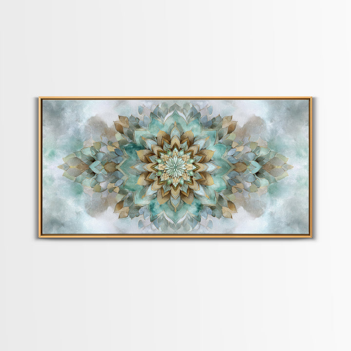 Mandala in Soft Earth Tones Canvas Print, Yoga Studio Art, Wall Art Print, Yoga Studio Decor, Oil Painting, Balance, Yoga Gift, YSA-2x1-77