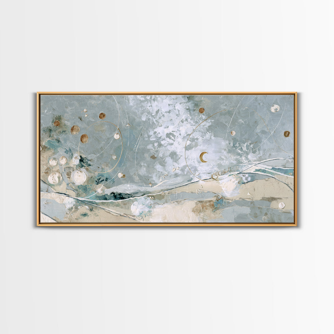 Crescent Moon and Stars Framed Canvas Print, Yoga Studio Art, Home Decor, Yoga Studio Decor, Fine Art, Balance, Custom Wall Art, YSA-2x1-86