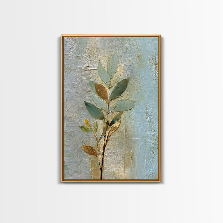 Sage Green Botanical Branch Study Framed Canvas Print, Yoga Studio Art, African American Art, Yoga Studio Decor, Watercolor Art, YSA-2x3-97