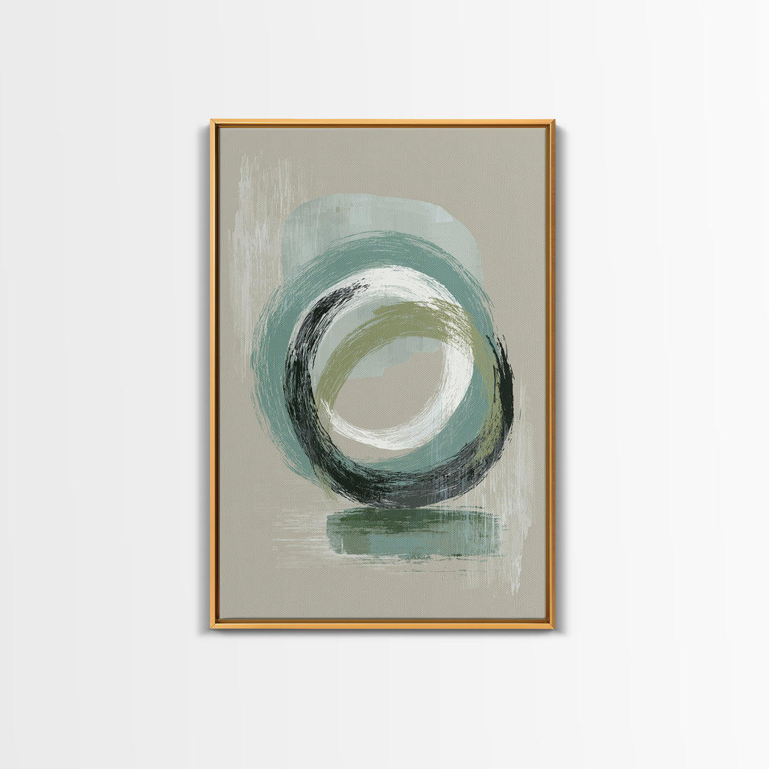 Minimal Zen Circle Brushstroke Canvas Print, Yoga Studio Art, Metal Wall Decor, Yoga Studio Decor, Fine Art, Balance, YSA-2x3-99