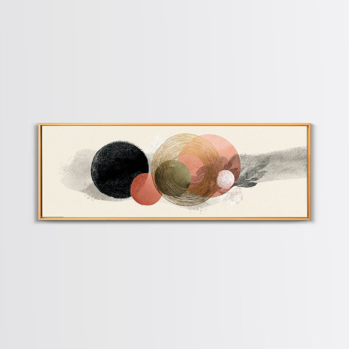 Minimal Zen Circle Brushstroke Canvas Print, Yoga Studio Art, Luxury Decor, Yoga Studio Decor, Balance, Living Room Decor, YSA-3x1-35
