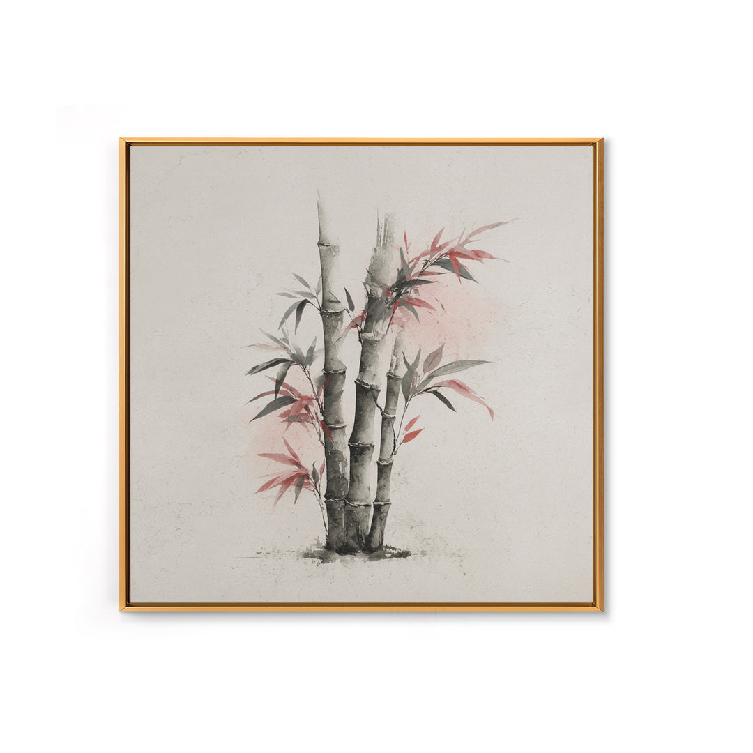 Bamboo Stalks in Sparse Ink Wash Framed Canvas Print, Zen Art, Flower Print, Living Room Decor, Fine Art, Zen, ZEN-1x1-2