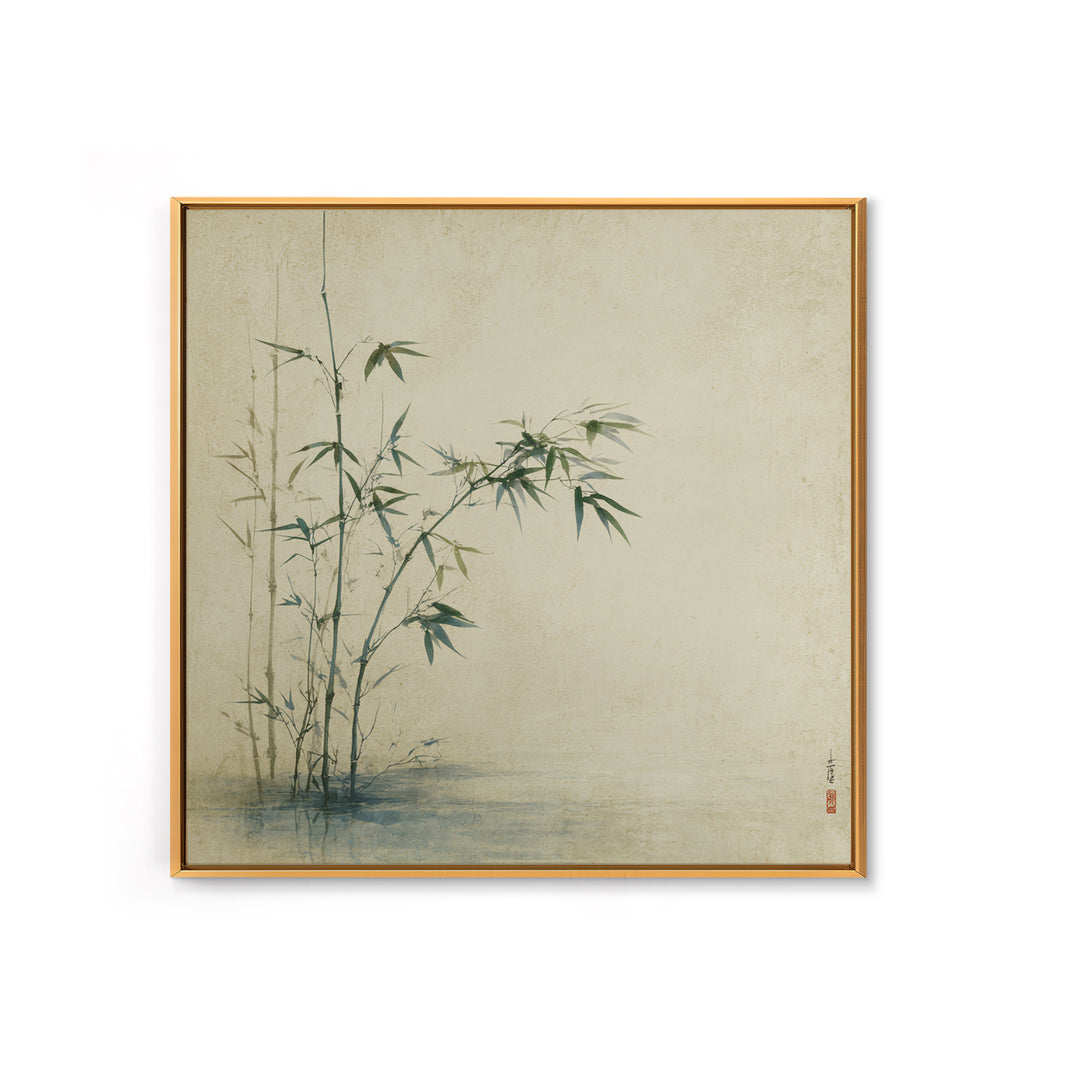 Bamboo Stalks in Sparse Ink Wash Canvas Print, Zen Art, Neutral Decor, Living Room Decor, Fine Art, Zen, Wall Decor, Art Print, ZEN-1x1-26