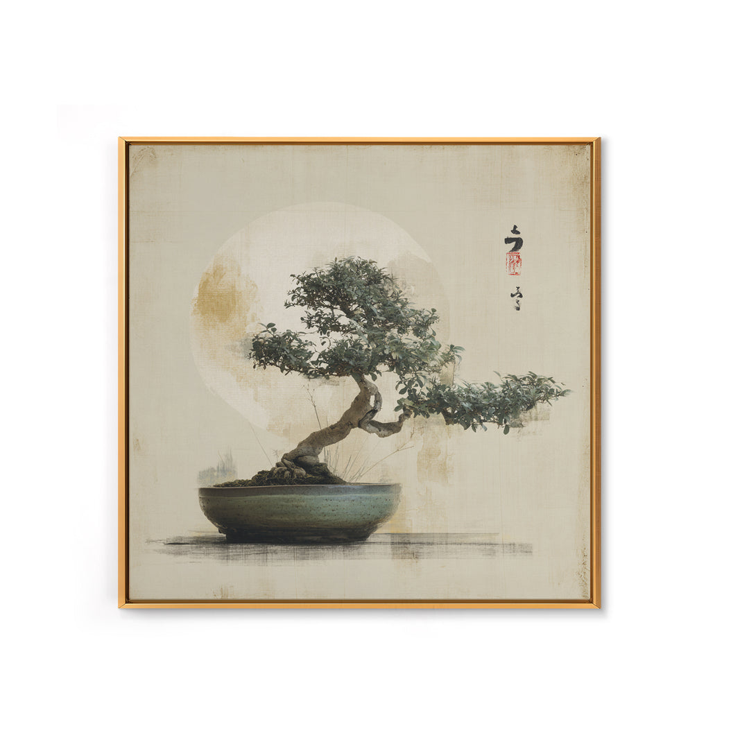 Bonsai Tree in Simple Ceramic Pot Canvas Print, Zen Art, Beach Decor, Living Room Decor, Fine Art, Zen, Modern Decor, ZEN-1x1-60