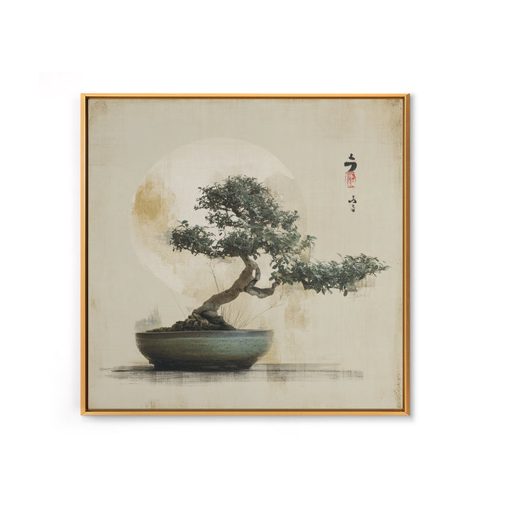Bonsai Tree in Simple Ceramic Pot Canvas Print, Zen Art, Beach Decor, Living Room Decor, Fine Art, Zen, Modern Decor, ZEN-1x1-60