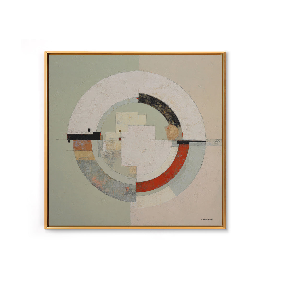 Abstract Balance of Circle Square and Line Framed Canvas Print, Zen Art, Statement Artwork, Living Room Decor, Abstract Art, ZEN-1x1-67